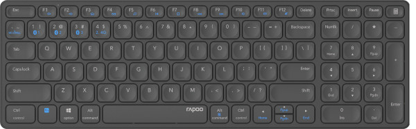 Rapoo E9700M Tastatur Büro RF Wireless + Bluetooth QWERTY Deutsch Grau