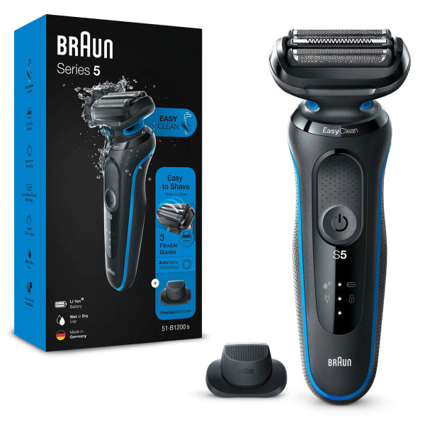 Braun Series 5 51-B1200S Herrenrasierer Schwarz-Blau