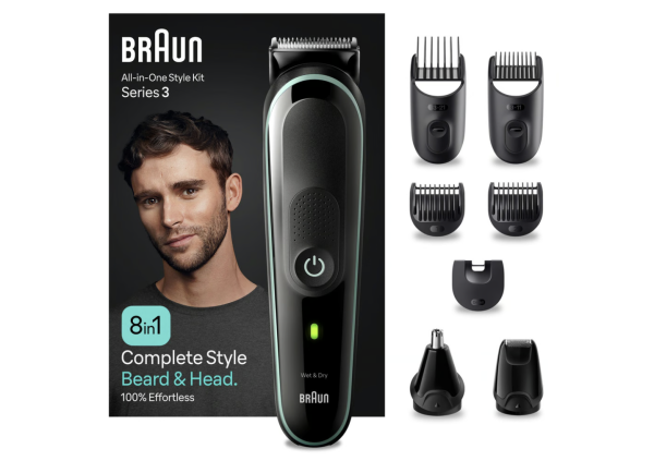 Braun 8-in-1 Styling-Set 3 MGK3441 Bart, Haar. Mit 80 Min. Akkulaufzeit, Aufbewahrungsbeutel