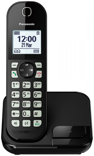 Panasonic Festnetztelefon 450 GB mit beleuchtetem Tastenfeld schwarz ohne Anrufbeantworter