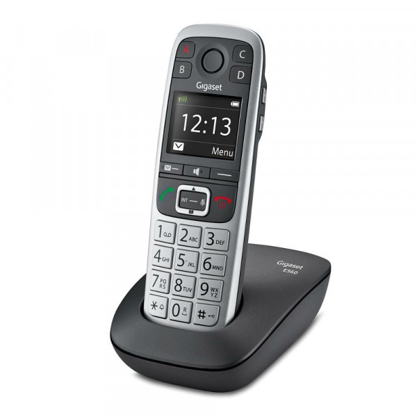 Gigaset E560 Festnetztelefon silber, Babyphonefunktion, Hörgerätekompatibilität