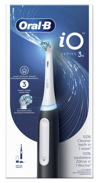 Oral-B iO 3 Elektrische Zahnbürste Mattschwarz 3 Programme